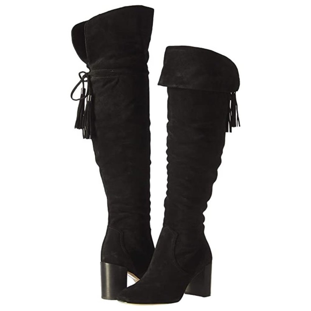 Karl Lagerfeld Paris Razo Suede Heeled Tall Boots